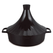 Marokkanischer Tajin aus Eisenguss glänzend schwarz 28cm